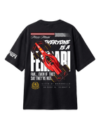 Everyone loves Ferrari F1 T-shirt Black Back View | Unisex Oversized Formula 1 T-shirt | Ferrari T-shirt | Turn1 India 