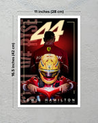 Lewis Hamilton Ferrari F1 Poster