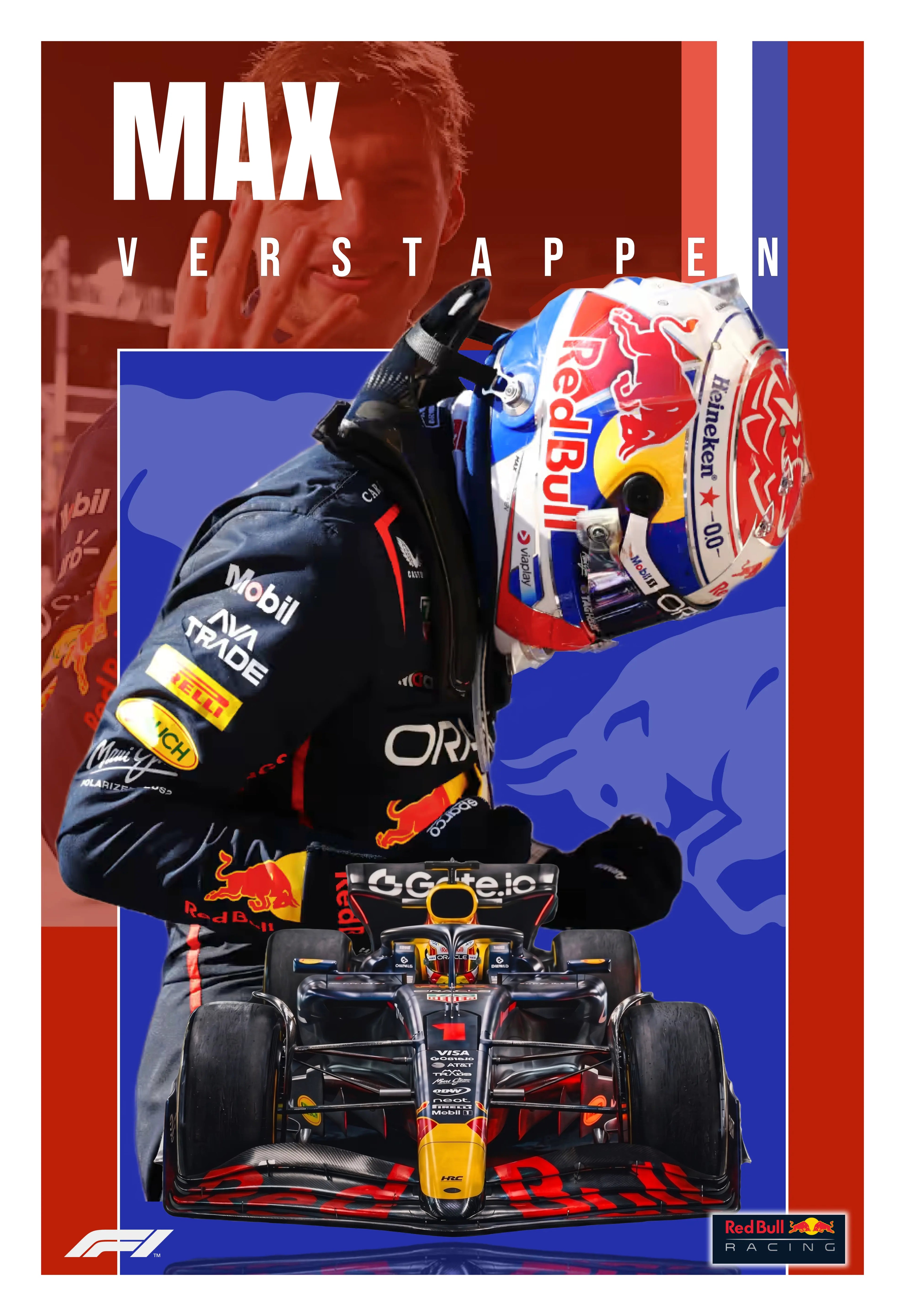 Max Verstappen Red Bull F1 Poster