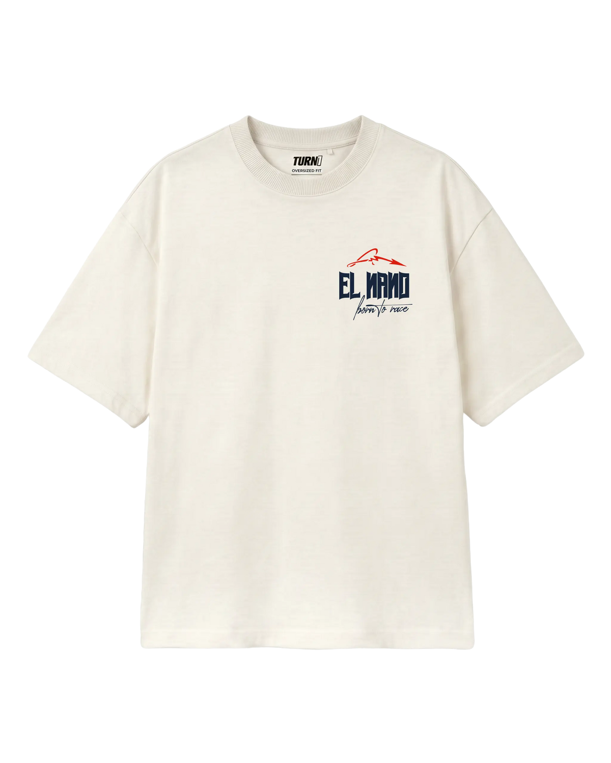 Fernando Alonso El Nano Legacy Unisex Oversized F1 T-shirt | Formula 1 T-shirt | Off-White | Front View | Turn1 India