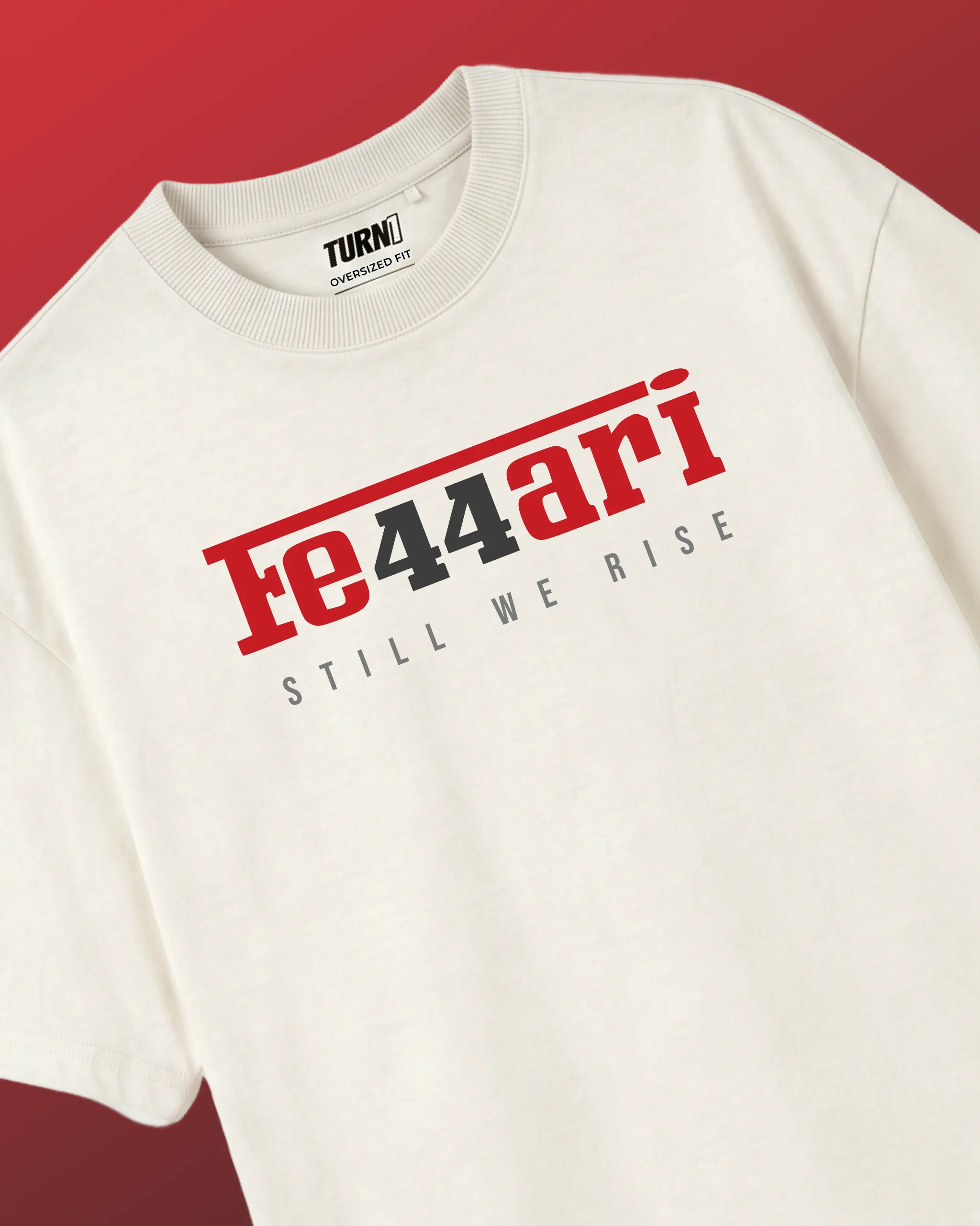 Ferrari F1 Unisex Oversized T-shirt Off-White | Turn1 India