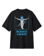 Turn1 India F1 Tshirt Black T-shirt: George Russell Energy front graphic with blue helmet and raised arms. Fan graphic of George Russell, driver of Mercedes AMG Petronas F1 Racing team.
Front print featuring George Russel's initials.