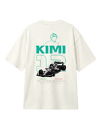F1 Turn1 India Off White unisex oversized tshirt featuring Kimi Antonelli, Mercedes AMG Petronas F1 Team driver, his Mercedes F1 car and number 12.
Front print featuring text "Silver Arrows"