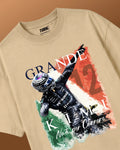 Kimi Antonelli Grande Kimi Graphic F1 Unisex T-shirt Beige Front View | Turn1 India