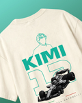 Kimi Antonelli F1 Unisex Oversized T-shirt Off-White Back View | Turn1 India