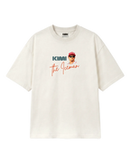 Kimi Raikkonen The Iceman F1 T-shirt | Kimi Raikkonen Formula 1 Tee India | Off-White | Unisex Oversized Fit | Front View | Turn1 India