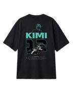 F1 Turn1 India Black unisex oversized tshirt featuring Kimi Antonelli, Mercedes AMG Petronas F1 Team driver, his Mercedes F1 car and number 12.
Front print featuring text "Silver Arrows"