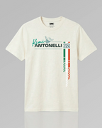 Kimi Antonelli Signature F1 Unisex Regular Fit T-shirt Off-White Front View | Turn1 India