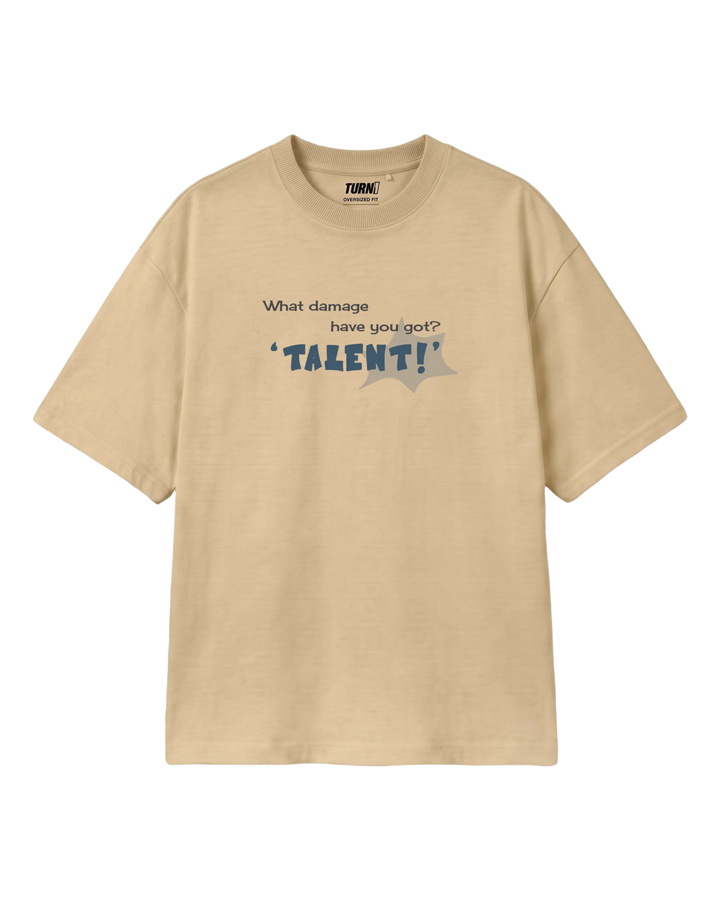 Lando Norris McLaren Talent Quote F1 Graphic T-shirt Beige Front View | Turn1 India