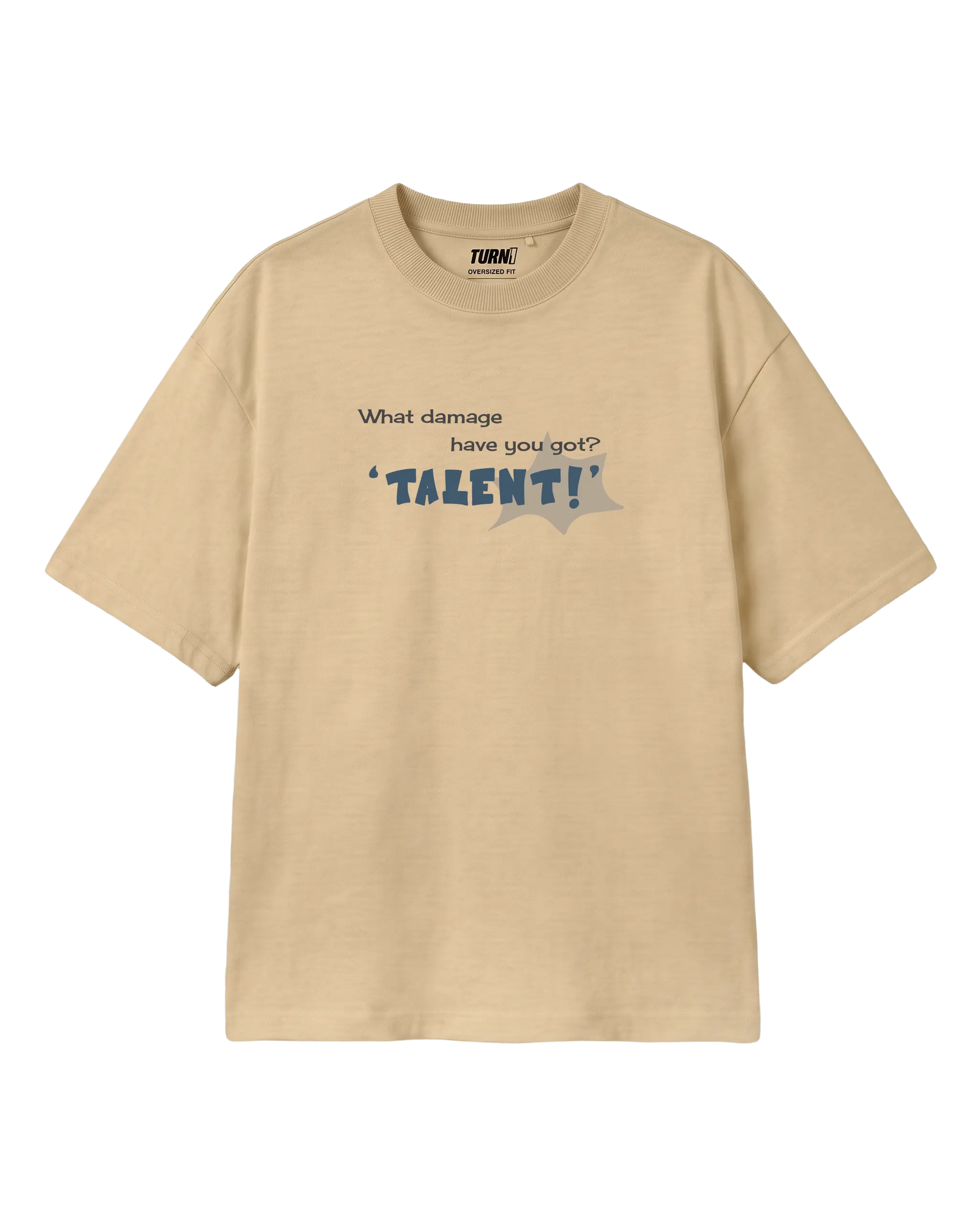 Lando Norris McLaren Talent Quote F1 Graphic T-shirt Beige Front View | Turn1 India