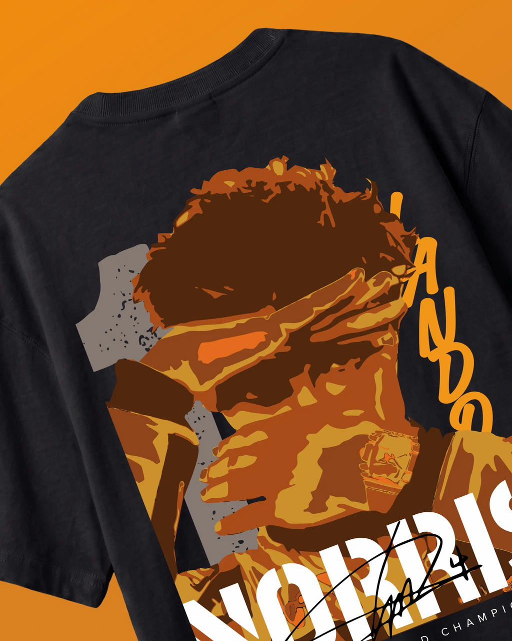 Lando Norris McLaren Talent Quote F1 Graphic T-shirt Black Back View | Turn1 India