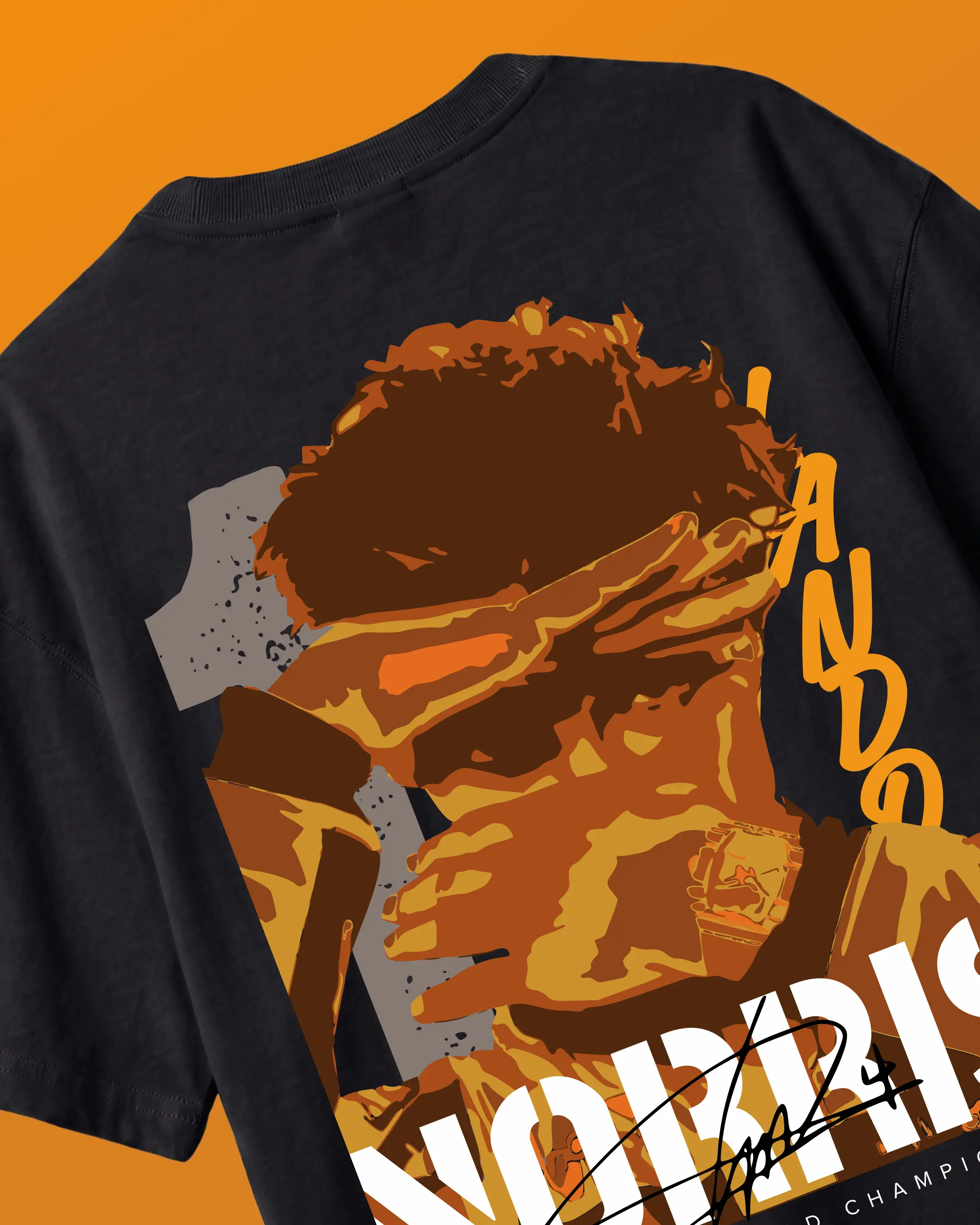 Lando Norris McLaren Talent Quote F1 Graphic T-shirt Black Back View | Turn1 India