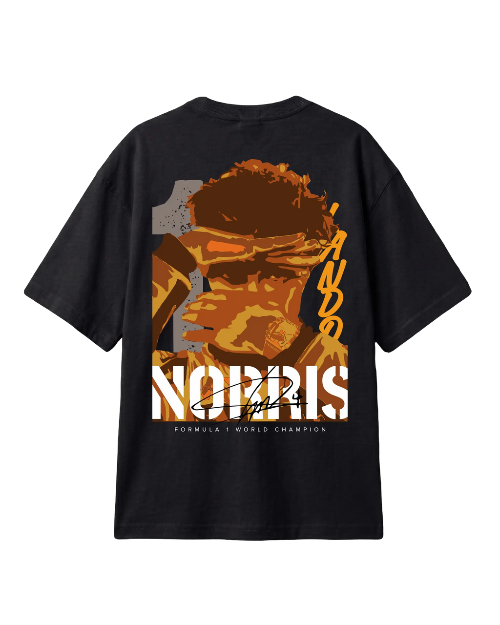 Lando Norris McLaren Talent Quote F1 Graphic T-shirt Black Back View | Turn1 India