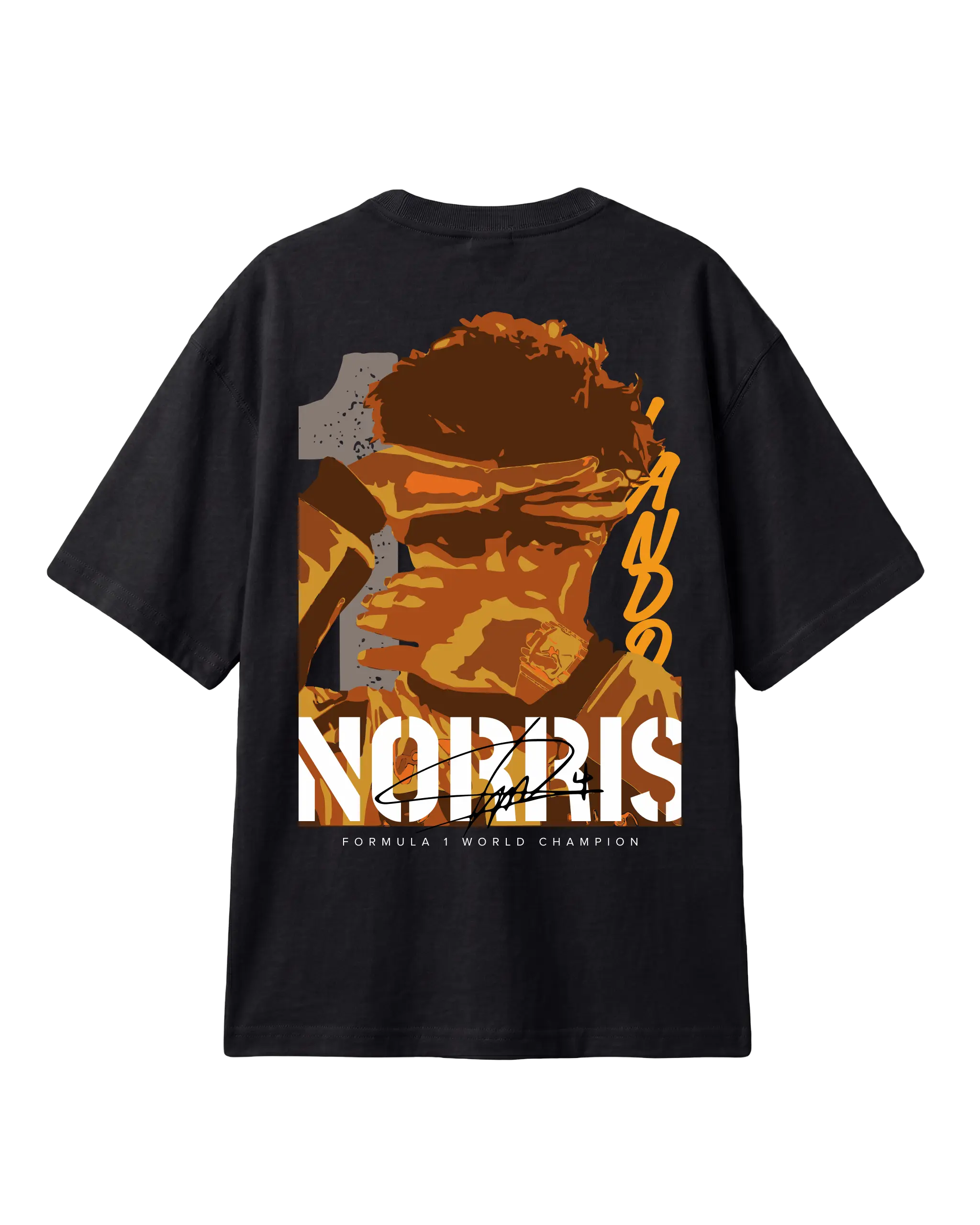 Lando Norris McLaren Talent Quote F1 Graphic T-shirt Black Back View | Turn1 India