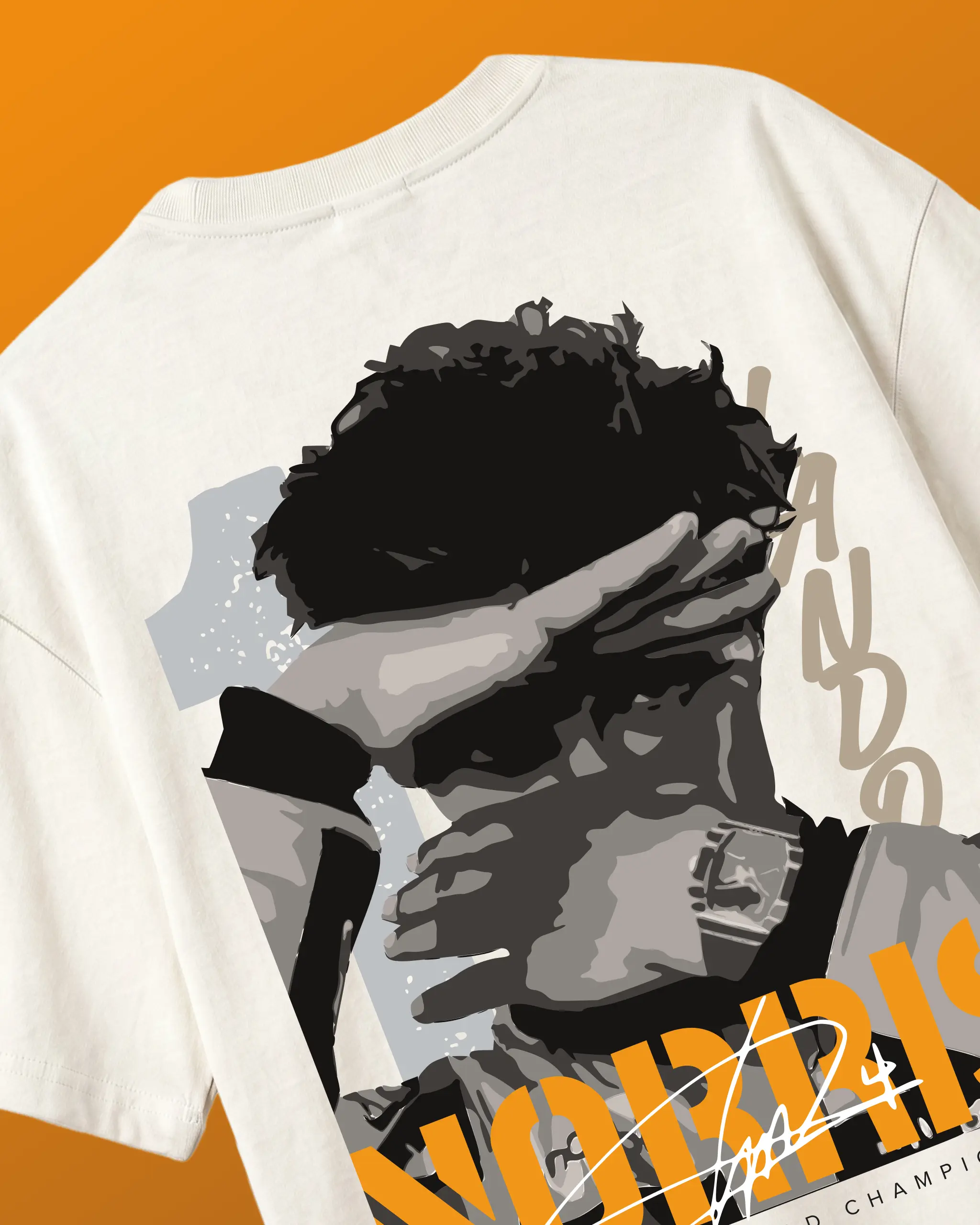 Lando Norris Champion Talent F1 Graphic T-shirt Off-White Back View | Turn1 India