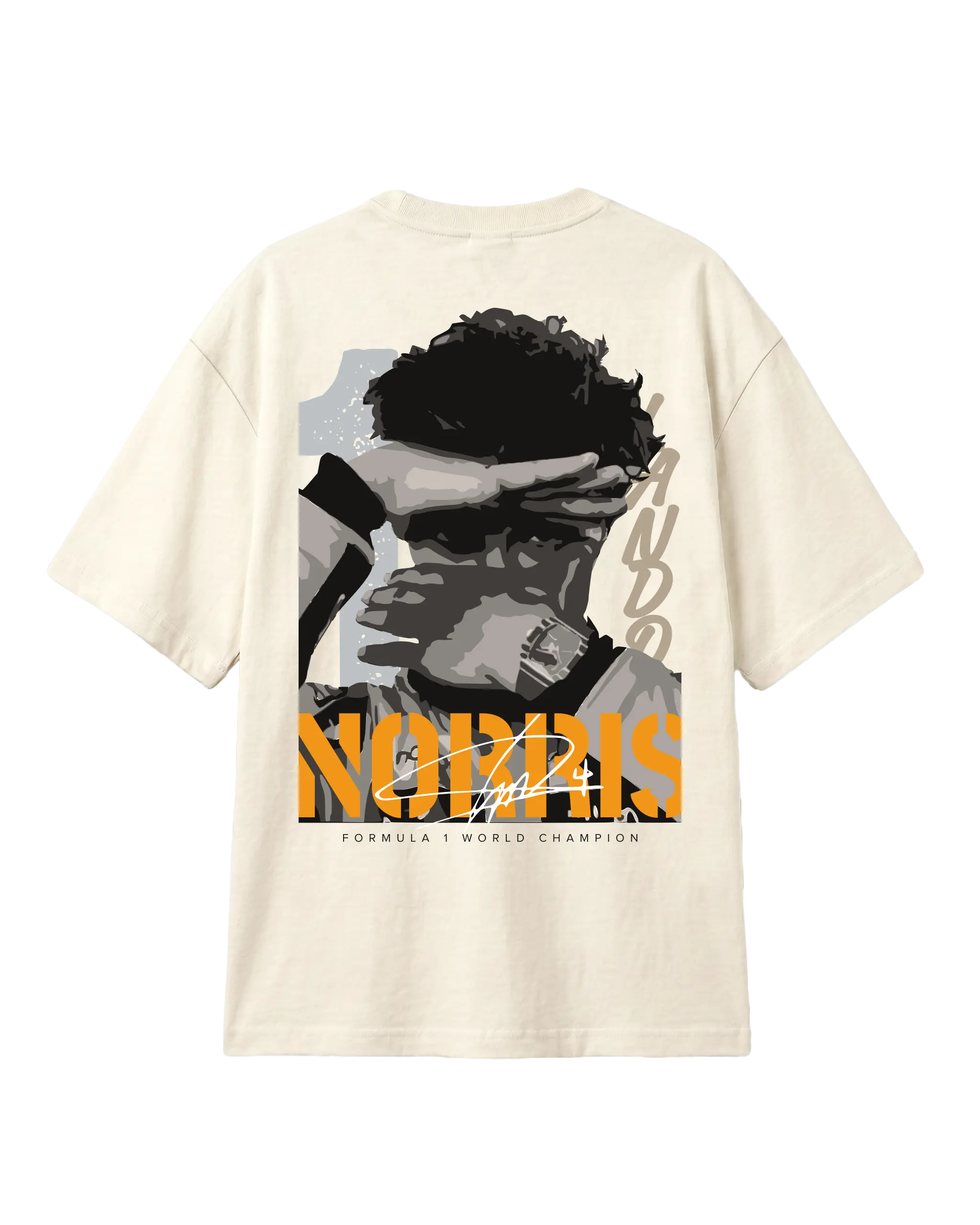 Lando Norris McLaren Talent Quote F1 Graphic T-shirt Off-White Back View | Turn1 India