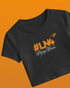 Lando Norris McLaren Papaya Women Girls Crop Top Black Front View | Turn1 India