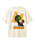 Lando Norris McLaren Racing Formula 1 World Champion Graphic F1 T-shirt Off-White Back View | Turn1 India