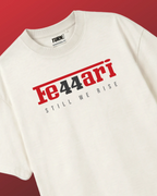 Lewis Hamilton Ferrari 44 Still We Rise F1 Unisex Oversized T-shirt Off-White Front View | Turn1 India
