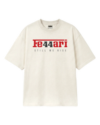 Lewis Hamilton Ferrari 44 Still We Rise F1 Unisex Oversized T-shirt Off-White Front View | Turn1 India