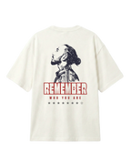 Lewis Hamilton Remember Who You Are Quote F1 Unisex Oversized T-shirt Off-White Back View | Turn1 India