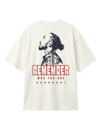 Lewis Hamilton Quote Remember Who You Are Fan Graphic F1 Unisex Oversized T-shirt Off-White Back View | Turn1 India | Premium Cotton