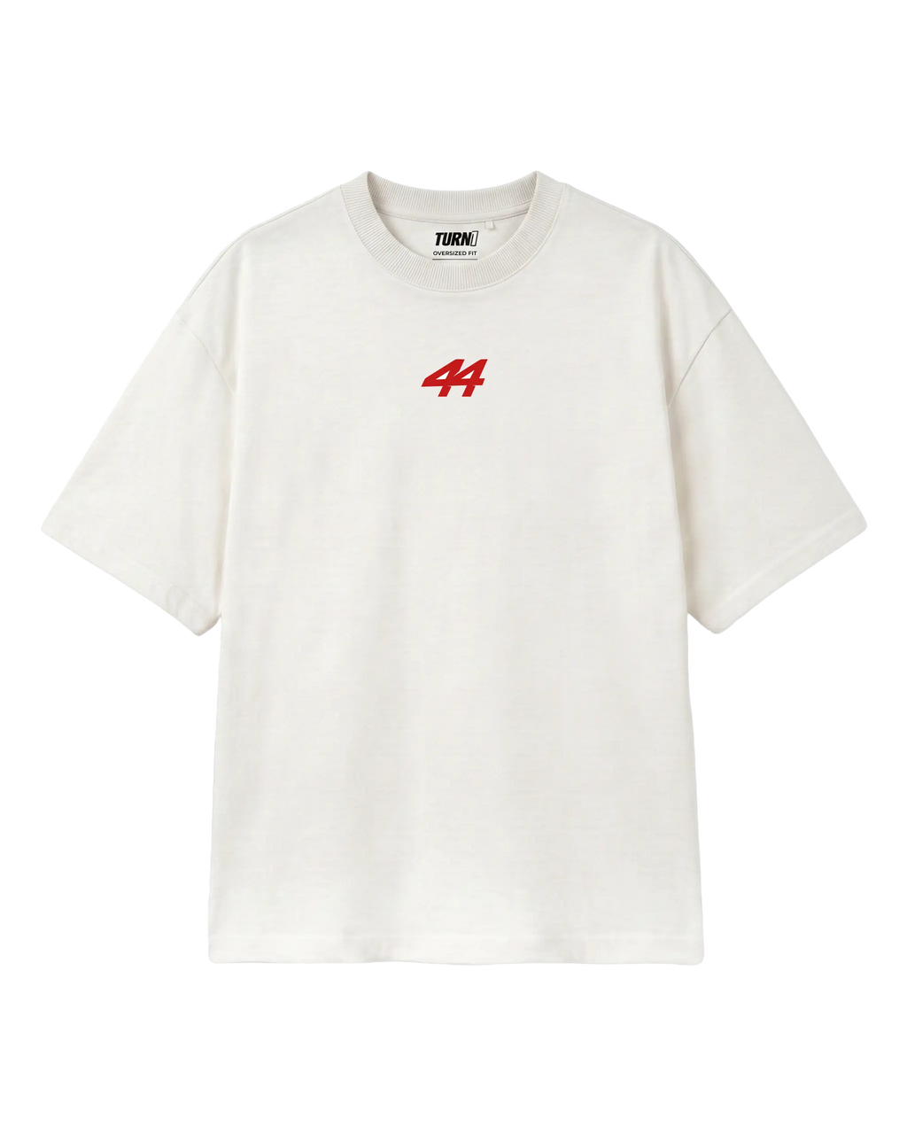 Lewis Hamilton Quote Remember Who You Are Fan Ferrari Graphic F1 Unisex Oversized T-shirt Off-White Front View | Turn1 India | Premium Cotton