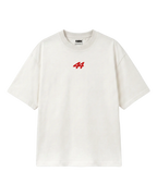 Lewis Hamilton Quote Remember Who You Are Fan Ferrari Graphic F1 Unisex Oversized T-shirt Off-White Front View | Turn1 India | Premium Cotton