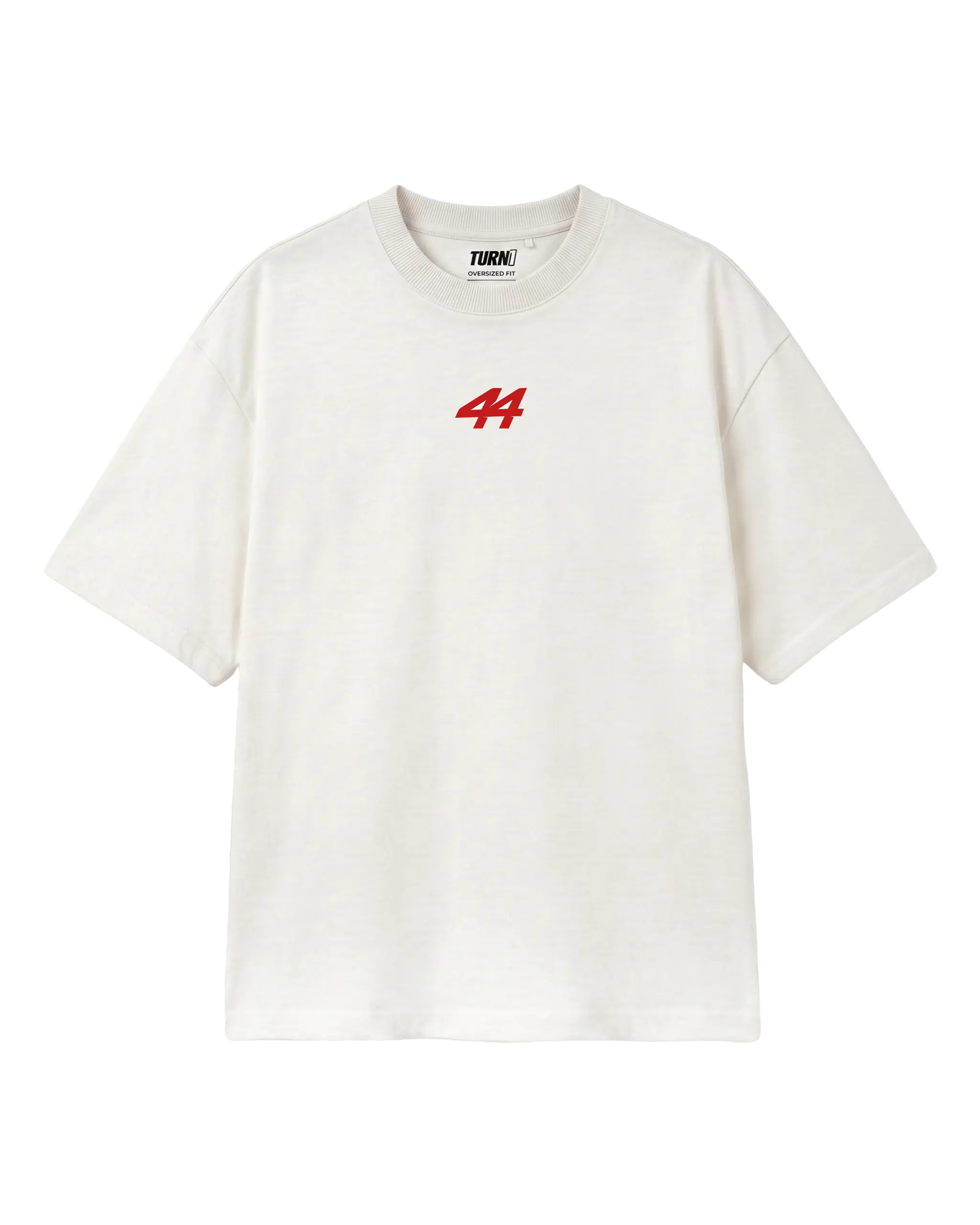 Lewis Hamilton Quote Remember Who You Are Fan Ferrari Graphic F1 Unisex Oversized T-shirt Off-White Front View | Turn1 India | Premium Cotton