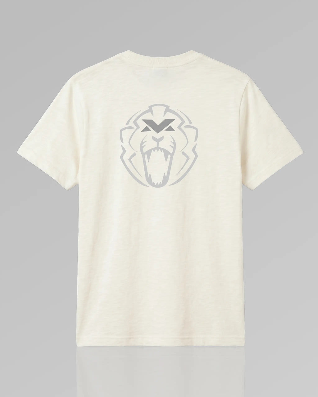 F1 Off white Unisex Regular fit Tshirt by Turn 1 Brand, an F1 Apparel brand of India. Max Verstappen fan graphic tshirt with front print "MAX Unleash the Lion" and back print of Max Verstappen's lion helmet design.