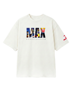 F1 Turn1 India Off White Oversized Unisex Tshirt featuring fan graphic Max Verstappen, driver for Redbull Racing F1 team and his various iconic race moments
