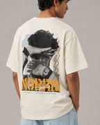 Male model man wearing Lando Norris McLaren Talent Quote F1 Graphic T-shirt Off-White Back View | Turn1 India
