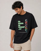 Male model man wearing Rather Watch F1 Funny Quote Formula 1 Driver Unisex Graphic Tee Black Front View | Funny Cool Vibe F1 T-shirt | Turn1 India