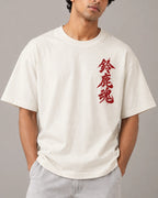 Male model man wearing Tokyo Race Vibes F1 Unisex Oversized T-shirt Off-White Front View | Turn1 India