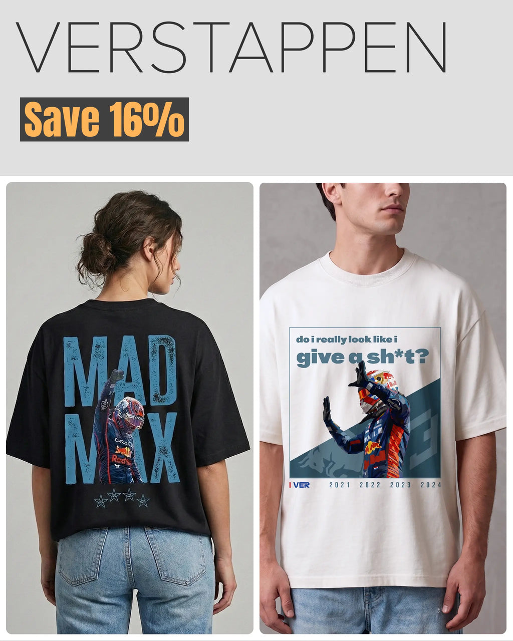 Max Verstappen Oversized Tee Combo