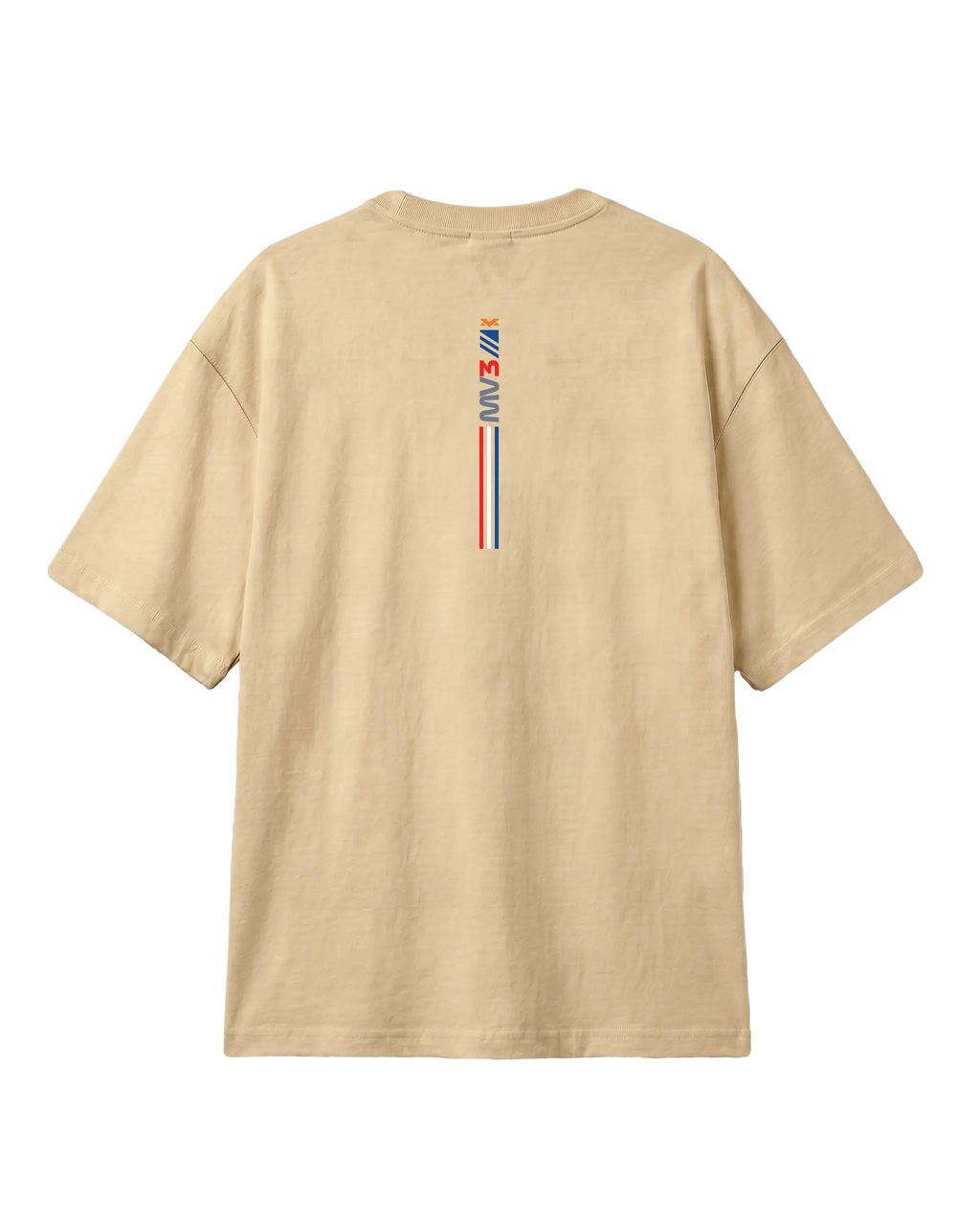 Max Verstappen No Risk Full Push F1 Unisex Oversized T-shirt Beige Back View | Turn1 India