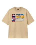 Max Verstappen No Risk Full Push F1 Unisex Oversized T-shirt Beige Front View | Turn1 India