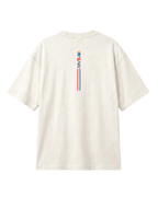 Max Verstappen No Risk Full Push F1 Unisex Oversized T-shirt Off-White Back View | Formula 1 T-shirts | Turn1 India
