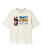Max Verstappen No Risk Full Push F1 Unisex Oversized T-shirt Off-White Front View | Formula 1 T-shirts | Turn1 India