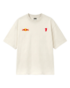 Max Verstappen Redbull Formula 1 World Champion Unisex Oversized F1 T-shirt Off-White Front View | Formula 1 Tshirt | Turn1 India