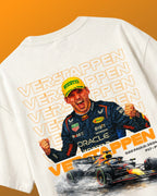 Max Verstappen Redbull Formula 1 World Champion Unisex Oversized F1 T-shirt Off-White | Formula 1 Tshirt | Turn1 India