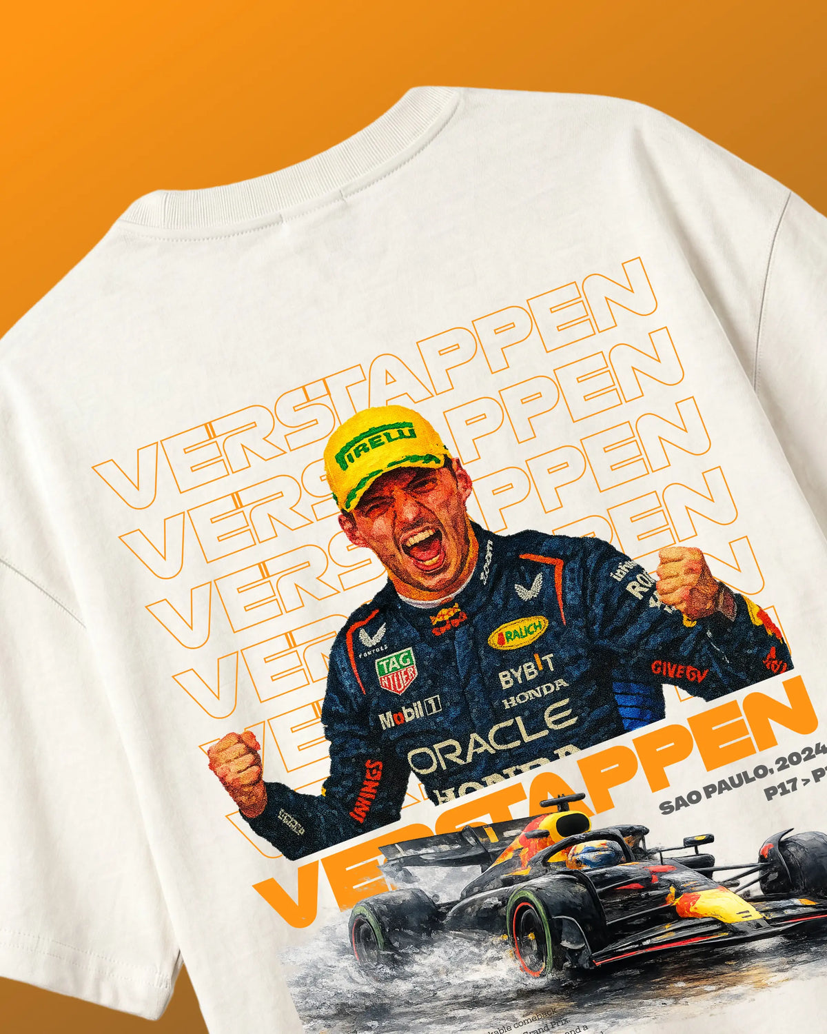 Max Verstappen Redbull Formula 1 World Champion Unisex Oversized F1 T-shirt Off-White | Formula 1 Tshirt | Turn1 India
