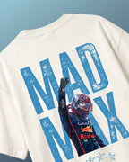 Max_Verstappen, RedBull Racing F1 driver Mad Max fan graphic F1 Unisex Oversized T-shirt Off-White Colour Back View
