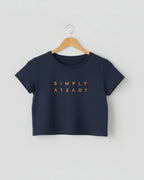Max Verstappen Simply Lovely Women Crop Top Navy Blue Placed On a Hanger | Turn1 India
