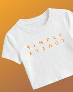 Max Verstappen Simply Lovely Women Crop Top White Front View | Turn1 India