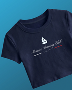 Monaco F1 Grand Prix Racing Club Women Girls Crop Top Navy Blue Front View | Turn1 India