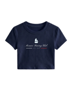 Monaco F1 Grand Prix Racing Club Women Girls Crop Top Navy Blue Front View | Turn1 India