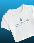 Monaco F1 Grand Prix Racing Club Women Girls Crop Top White Front View | Turn1 India