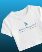 Monaco F1 Grand Prix Racing Club Women Girls Crop Top White Front View | Turn1 India