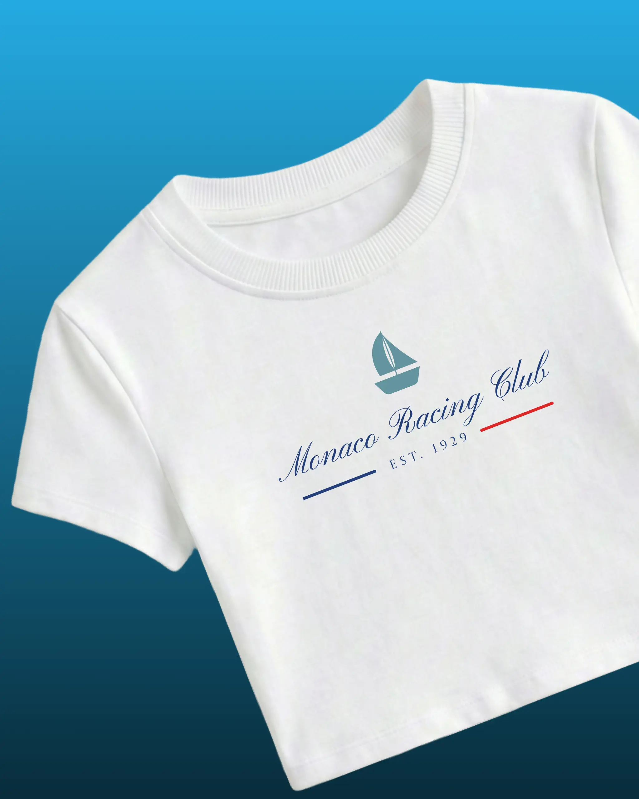 Monaco F1 Grand Prix Racing Club Women Girls Crop Top White Front View | Turn1 India